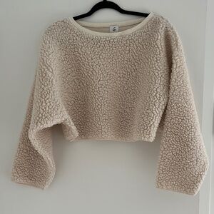 Faux Shearling Cropped Top